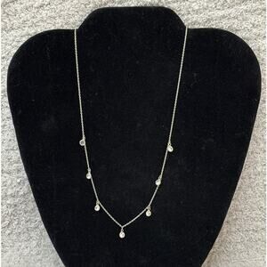 UTC Sterling Silver Clear CZ Station Necklace 20" #63604